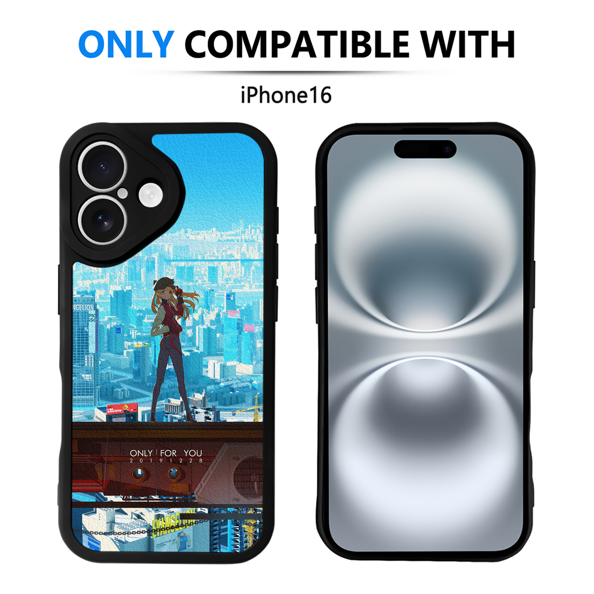 （画像用） EVA 新世紀エヴァンゲリオン 【iPhone 16シリーズ対応】シリコンスマホケース（レザー調） 材質：シリコン